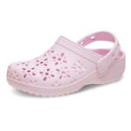 Crocs Classic Floral Cut Out Clog K Üniseks Çocuk Terlik, Pink Milk, 32-33 EU