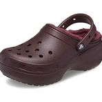 Crocs Classic Platform Lined Clog W Dark Cherry Kadın Sandalet