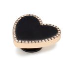 Crocs Jibbitz Ayakkabı Terlik Süsü Black Heart with Gold Outline 10011084