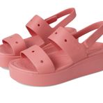 Crocs Kadın Brooklyn 4u Düşük Takozlu Sandalet, Sıcak Allık, 41-42 EU