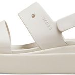 Crocs Kadın Brooklyn 4u Düşük Takozlu Sandalet, Sıva, 42-43 EU