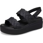 Crocs Kadın Brooklyn Dokuma Üst Alçak Dolgu Topuk Sandalet, siyah, 36/37 EU