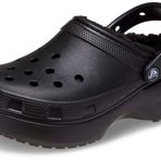 Crocs Kadın Classic Platform Lined Clog W Sandalet, Black, 38-39