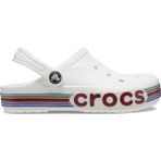 Crocs Kız Çocuklar İçin Bayaband Rainbow Glitter Clg T Suni Deri Beyaz Terlik Hafif ve Konforlu
