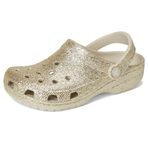 Crocs Üniseks Çocuk Klasik Chunky Glitter Clog Ahşap Ayakkabı, Kum Taşı, 30 EU