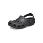 Crocs Üniseks Yetişkin Klasik Parlak Clog, Metalik ve Simli Ayakkabı, Siyah Parıltılı, 6 Erkek/8 Kadın