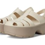 Crocs Uniseks-Yetişkin Stomp Balıkçı Sandalet Topuklu, Badem Tonu, 38/39 EU