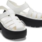 Crocs Uniseks-Yetişkin Stomp Balıkçı Sandalet Topuklu, Tebeşir, 7 Women/5 Men