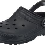 Crocs Unisex Classic Lined Clog Sandalet, Black/Black, 41-42