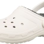 Crocs Unisex Classic Lined Clog Sandalet, White/Grey, 37-38