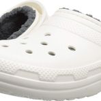 Crocs Unisex Classic Lined Clog Sandalet, White/Grey, 39-40