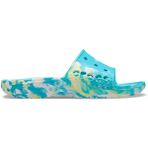 Crocs Unisex Yetişkin Baya II Mermer Kaydıraklı Sandalet, Dijital Aqua Multi, 6 Women/3.5 Men