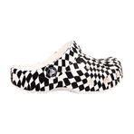 Crocs Warped Checker 211007-103 Kadın Terlik Siyah Beyaz