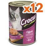 Crocus Ciğerli Sos İçinde Parça Etli 12x400 gr Kedi Konservesi