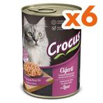 Crocus Ciğerli Sos İçinde Parça Etli 6x400 gr Kedi Konservesi