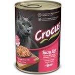 Crocus Kuzu Etli Yaş Mama 400g Yetişkin Kediler İçin Premium Kalite İstiridye Tat