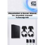 Crodle 3'lü Fırsat Ps4 Slim ve Ps4 Pro Için Duvar Standı ve Joystick Konsol Tutacağı Kırılmaz Stand Yerden Tasarruf Gaming Aksesuar