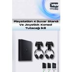 Crodle 3'lü Fırsat Ps4 Slim Ve Ps4 Pro Için Duvar Standı Ve Joystick Konsol Tutacağı Kırılmaz Stand Yerden