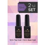 CROJE KALICI OJE Kalıcı Oje Protez Tırnak Top Coat,Base Coat 2'Li Set (12 ML)