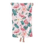 cromcu Flamingo Plaj Havlusu 132 x 81 cm Havuz Yüzme Yumuşak Havlu Yetişkin Kadın Erkek Seyahat Cruise Tatil Aksesuarları Essentials Salon Sandalye Örtüsü Flamingo Palmiye Mikrofiber