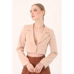 Crop Blazer Ceket-Taş - 40