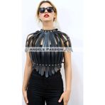 Crop Büstiyer Harness, Deri Göğüs Harness, Gömlek Üzeri Harness