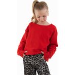 Crop Top Kız Çocuk Kırmızı Sweatshirt - 9 Yaş