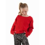 Crop Top Kız Çocuk Kırmızı Sweatshirt