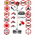 Cros Lombard İtaly Pro 860 Güçlü Performans Benzinli Yan Tipi Tırpan Ot Çim Çalı Biçme Makinası 15 Parça Full Set