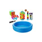 Cross Check Intex Eğitici Bebek Oyuncakları Seti Şişme Havuz 114CM - Top - Bultak - Mini Kule - Pompa - Mavi