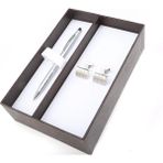 Cross CR011-C3 Kol DUG.+AT82S-14 Saten Krom Tükenmez Kalem - Gri - set - 13.5 cm