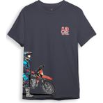 Cross Motor Enduro Ekipmanları Göğüs ve Yan Detay Baskılı Regular Fit %100 Pamuk T-Shirt - 2XL - Antrasit