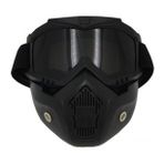 Cross Motosiklet Bisiklet Gözlüğü Açık Kask Maskesi Süngerli Bant Lastikli Jet Maske Siyah Cam
