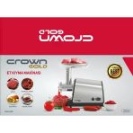 Crown Crw-1813 Çelik Sistem Et Kıyma Makinesi 1200W (Sosis Sucuk Dolum Aparatlı)