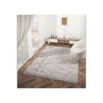 Crown FL006G Gri Krem Modern Desen Salon Halısı, Gri 2, 156 x 230