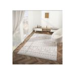 Crown FL007A Gri Krem Modern Desen Salon Halısı, Gri 3, 195 x 290
