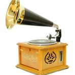 Crown Well Gramofon Kare Ahşap Plakçalar Radyo Bluetooth Usb C0103