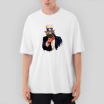Crows Gate Bear Sam Amca Oversize Beyaz Tişört - L