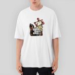 Crows Gate Grand Theft Auto Five Dog And Man Oversize Beyaz Tişört - XL