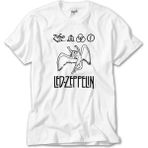Crows Gate LED Zeppelin Zoso Beyaz T-Shirt - 5XL