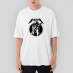 Crows Gate Metallica Cliff Burton Guitar Oversize Beyaz Tişört - XL