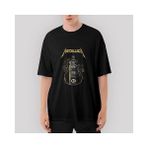 Crows Gate Metallica Guitar Cross Oversize Siyah Tişört