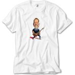 Crows Gate Metallica James Hetfield Cartoon Beyaz Tişört - XS