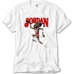 Crows Gate Michael Jordan Caricature Beyaz T-Shirt - 4XL