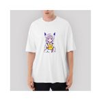 Crows Gate Re Zero Emilia And Pikachu Oversize Beyaz Tişört