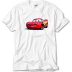 Crows Gate Şimşek Mcqueen Cars Beyaz Tişört - XS