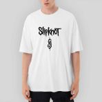 Crows Gate Slipknot Logo Text Oversize Beyaz Tişört - XL