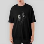 Crows Gate Slipknot Mick Thomson Guitar Oversize Siyah Tişört