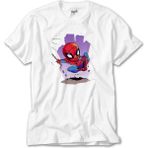 Crows Gate Spiderman Cartoon Beyaz T-Shirt - 5XL