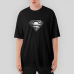 Crows Gate Superman Logo Oversize Siyah Tişört